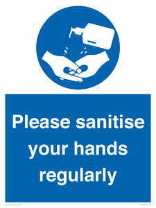 Please sanitise your hands regularly